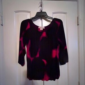 Michael Kors Red & Black Blouse in Size Small